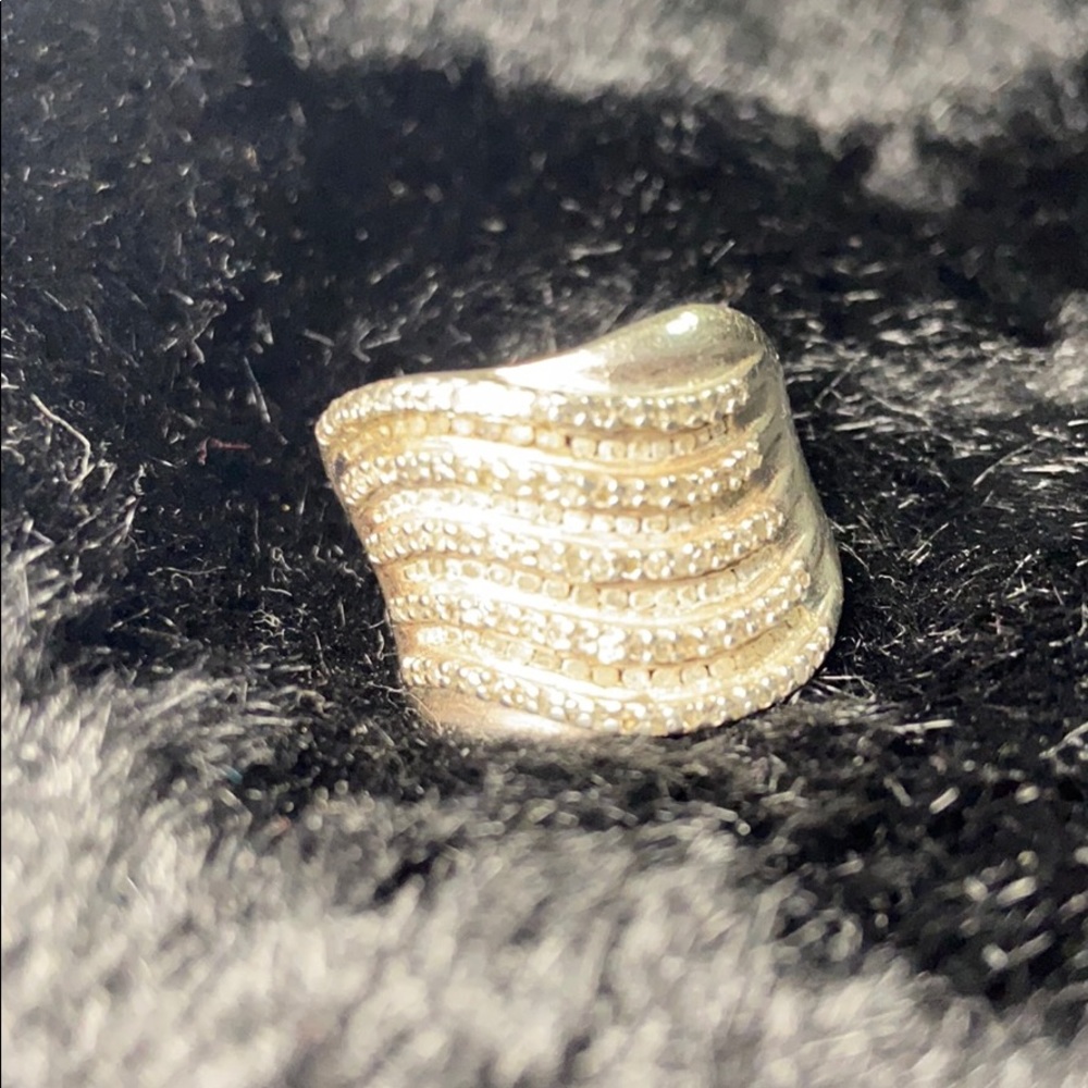 Silver Diamond Crusted Ring